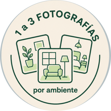 1 a 3 fotografías por ambiente