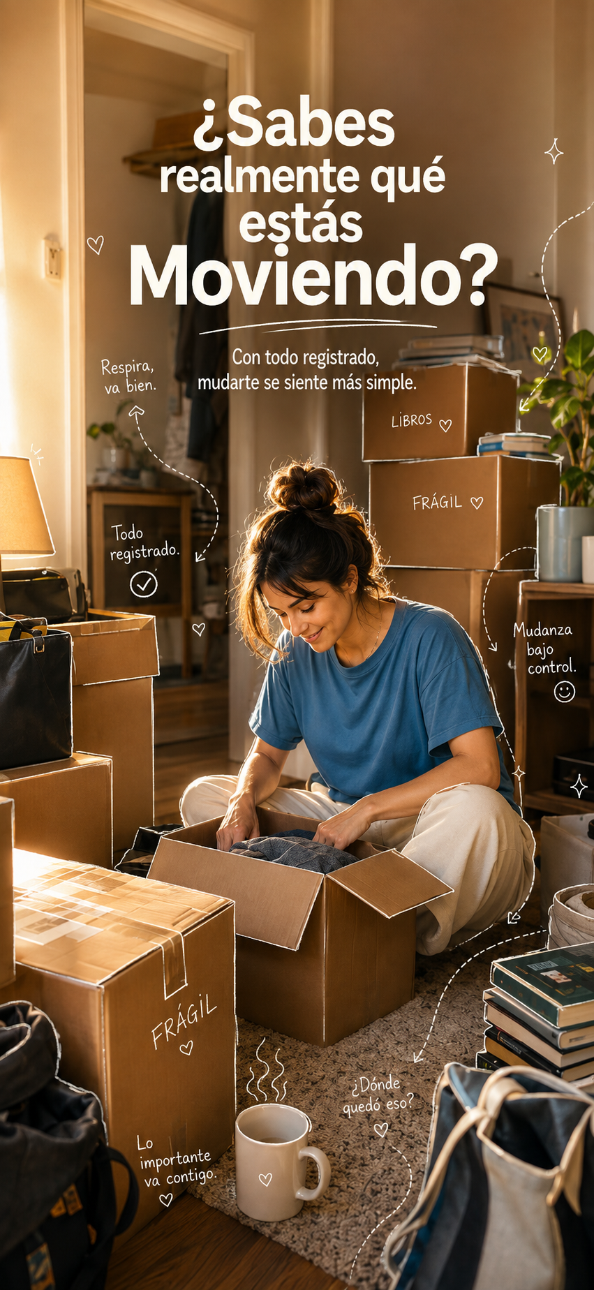 ¿Sabes realmente qué estás moviendo? Con todo registrado, mudarte se siente más simple.
